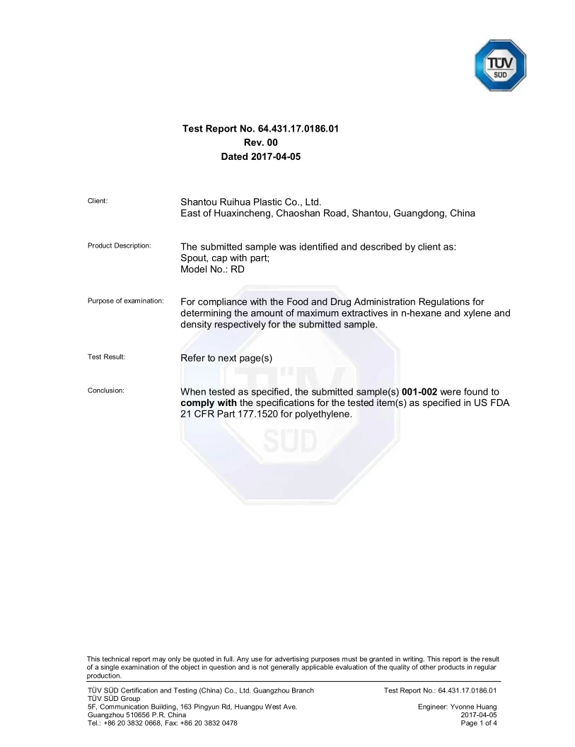 FDA certification