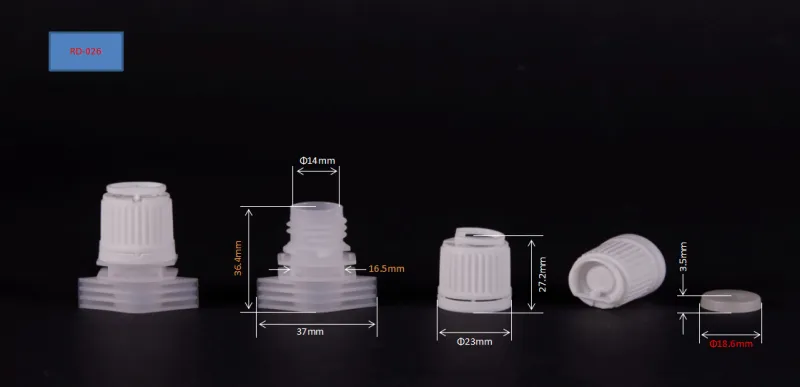 Tapón de plástico de 14 mm con anilla de extracción para boquilla de bolsa, personalizable de fábrica