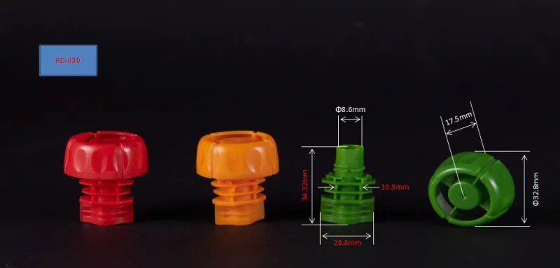 Boquilla con tapón de rosca de plástico anti-ingestión en forma de hongo de proveedor de China