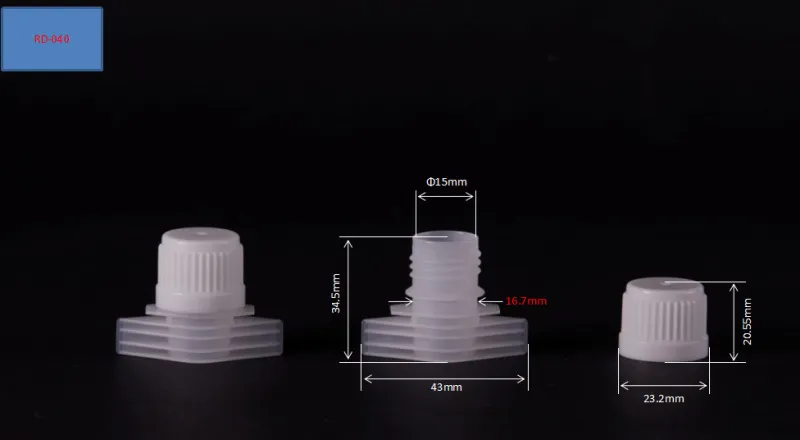 Bolsa con boquilla de 15 mm para bebida energética con tapón reutilizable