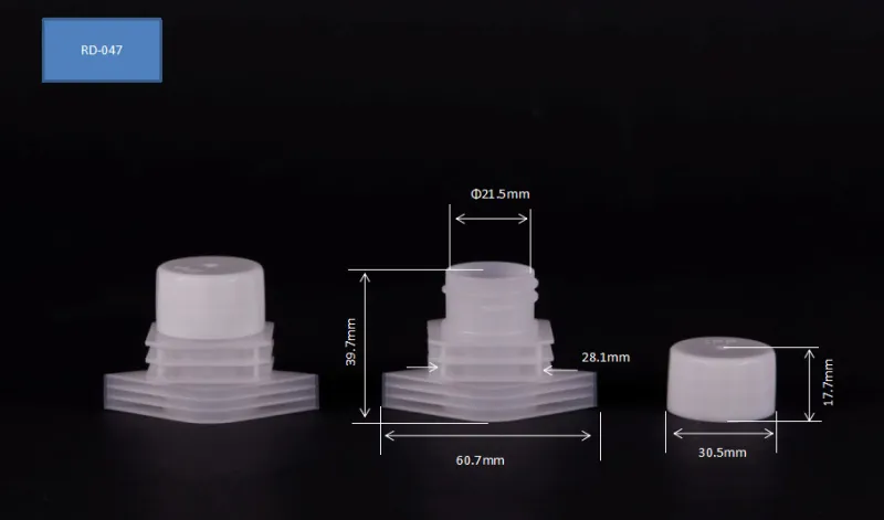 Boquilla y tapón de plástico de 21.5 mm para bolsa con cierre hermético para bebida energética deportiva