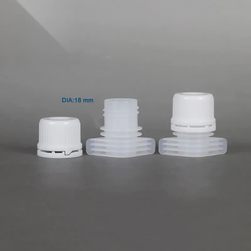 Tapón de boquilla de plástico PHA de 18 mm, reciclable a baja temperatura, para bolsas de kétchup y condimentos