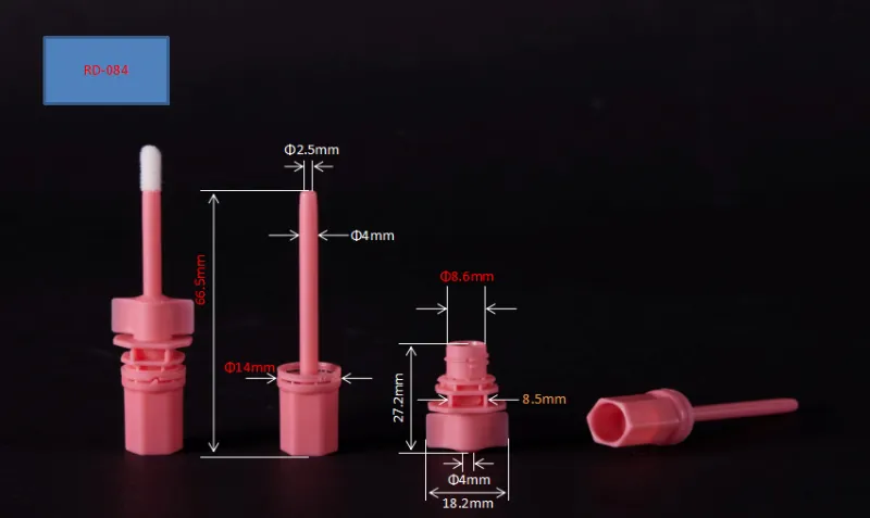 Muncung Berus Pengilat Bibir Kantung Fleksibel Plastik Kosmetik 8.6mm dengan Penutup