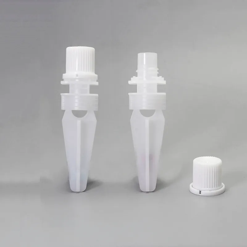Boquilla larga y tapón de rosca de plástico PE para envases de alimentos líquidos y zumos